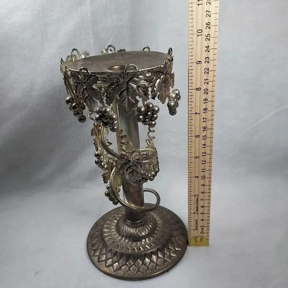 Silverplate Grapevine Candlestick - Picture 2 of 6